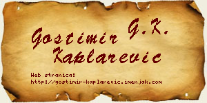 Gostimir Kaplarević vizit kartica
